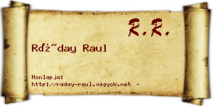Ráday Raul névjegykártya